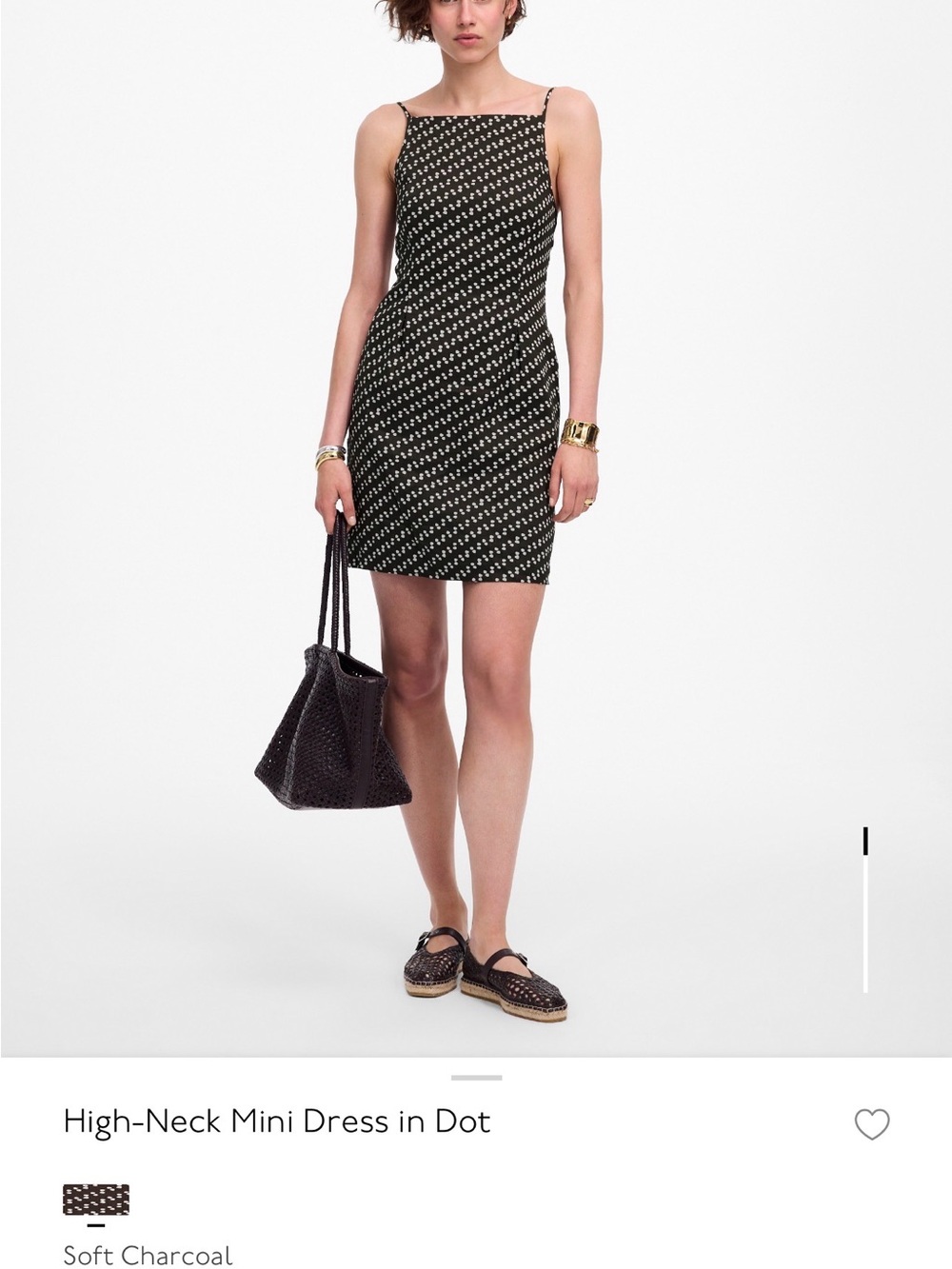 Madewell Black and White High-Neck Mini Dress